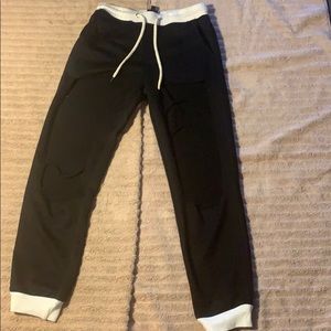 NUDE - Black and White Ripped Sweatpants